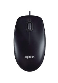 Logitech M90 Full-Size Wired Mouse - Black