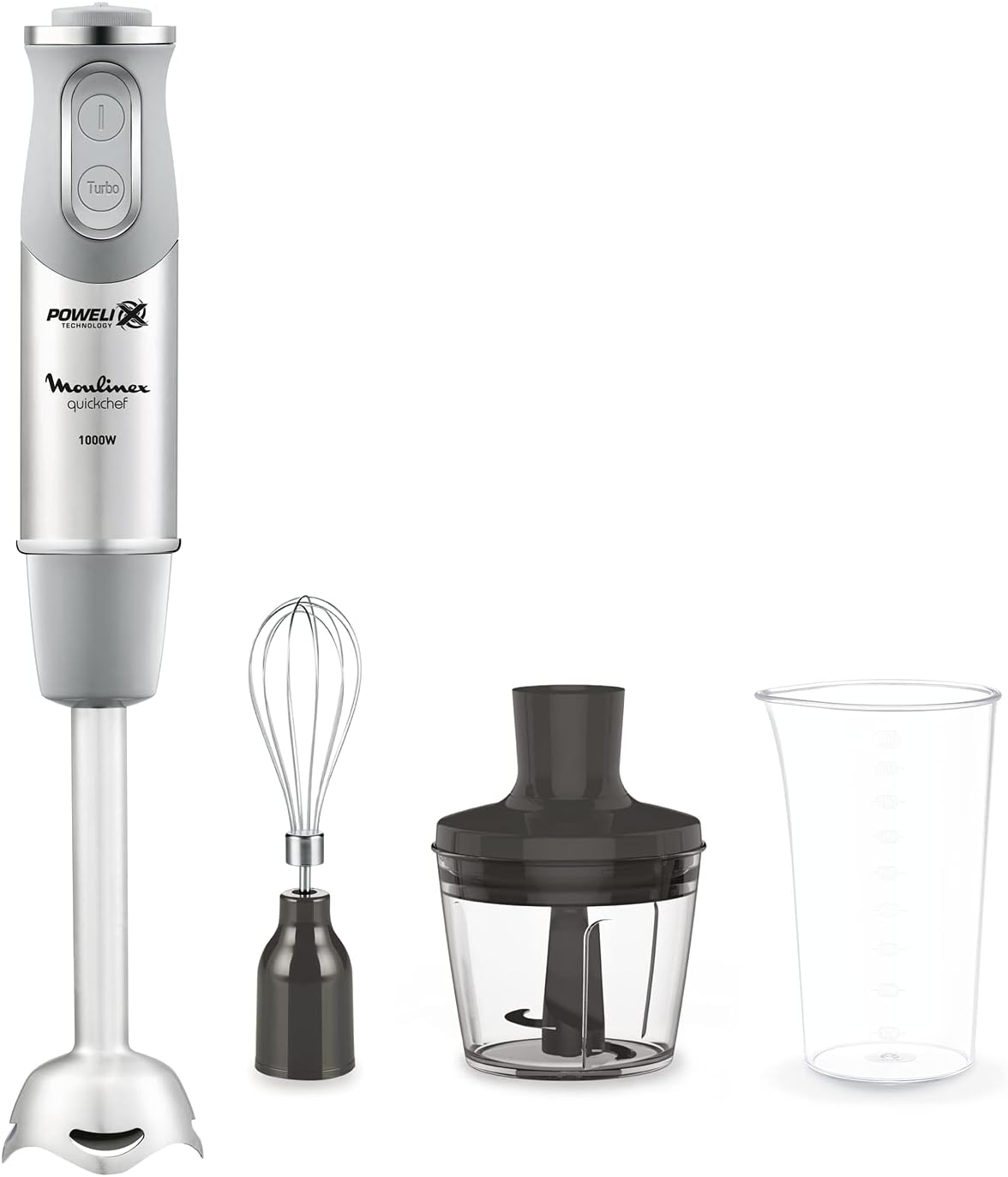 Moulinex Quickchef Lite Chopper, 4Speeds, 0.5L, 1000Watts, Silver - DD656D27