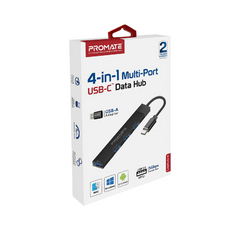 Promate LiteHub -4 BLACK 4-in-1 Multi-Port USB-C Data Hub