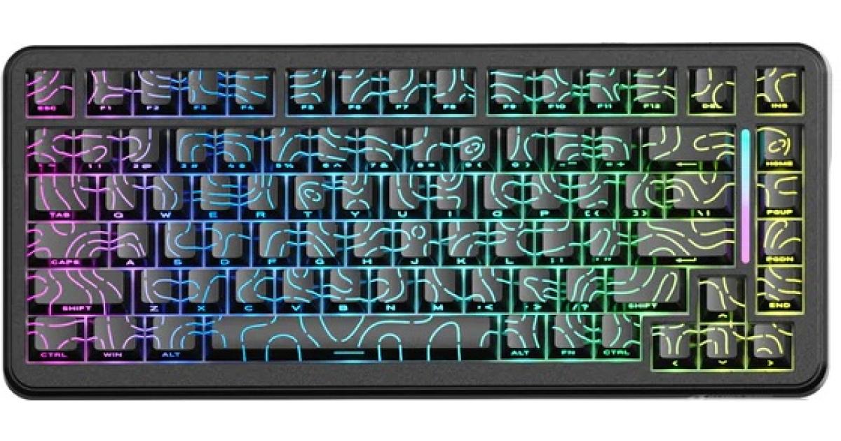 ATTACK SHARK X82 PRO HE Magnetic Gaming Keyboard,8KHz Polling Rate,Adjustable Actuation Rapid Trigger,Tri-Mode Wireless PC Keyboard with 5000mAh Battery,Cloud/Software Driver for Win/Mac,Black Contours.