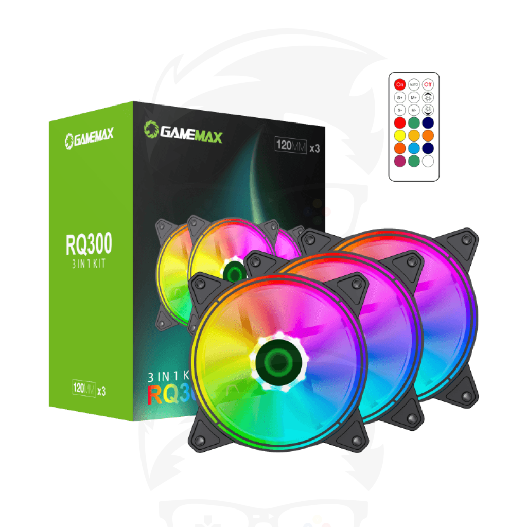 GAMEMAX RQ300 Cooling 3 Fan 3in1 Kit - Black