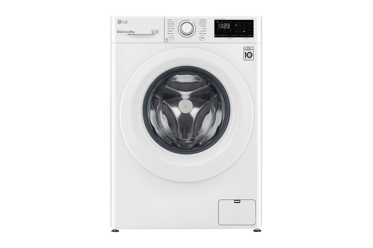 LG Front Load Washing Machine A+++, 8KG, 1200RPM, White - F2Y1TYPQ5.SGWPEL/EX2