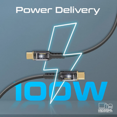 Promate LucidLine-CC200 High Tensile Transparent 100W Power Delivery USB-C Cable with LED Light