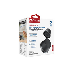 Promate Punch High-Fidelity Mini Bluetooth Speaker with MagSafe Compatible Base - Black