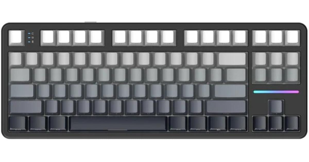 ATTACK SHARK X87 Wireless Tri-Mode Mechanical Gaming Keyboard - Hot Swappable RGB, Gasket Mount, Pre-Lubed Linear Switches, Side-Printed PBT Keycaps (TKL 87-Key, Moon Light)