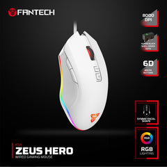 FANTECH X5A ZEUS HERO RGB GAMING MOUSE - WHITE