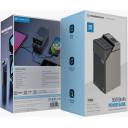 Powerology Power Bank, 50000mAh, 3.7V, 185Wh Battery Power, 65W Power Station, Display Panel, Built-In Safeguards, Patented Design, Black