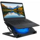 Laptop, Notebook & Tablet Cooling Stand - Ergonomic 5-Level Height Adjustment, 140mm Silent Blue LED Fan, USB Ports, Fits 13″-17.3″ Laptops