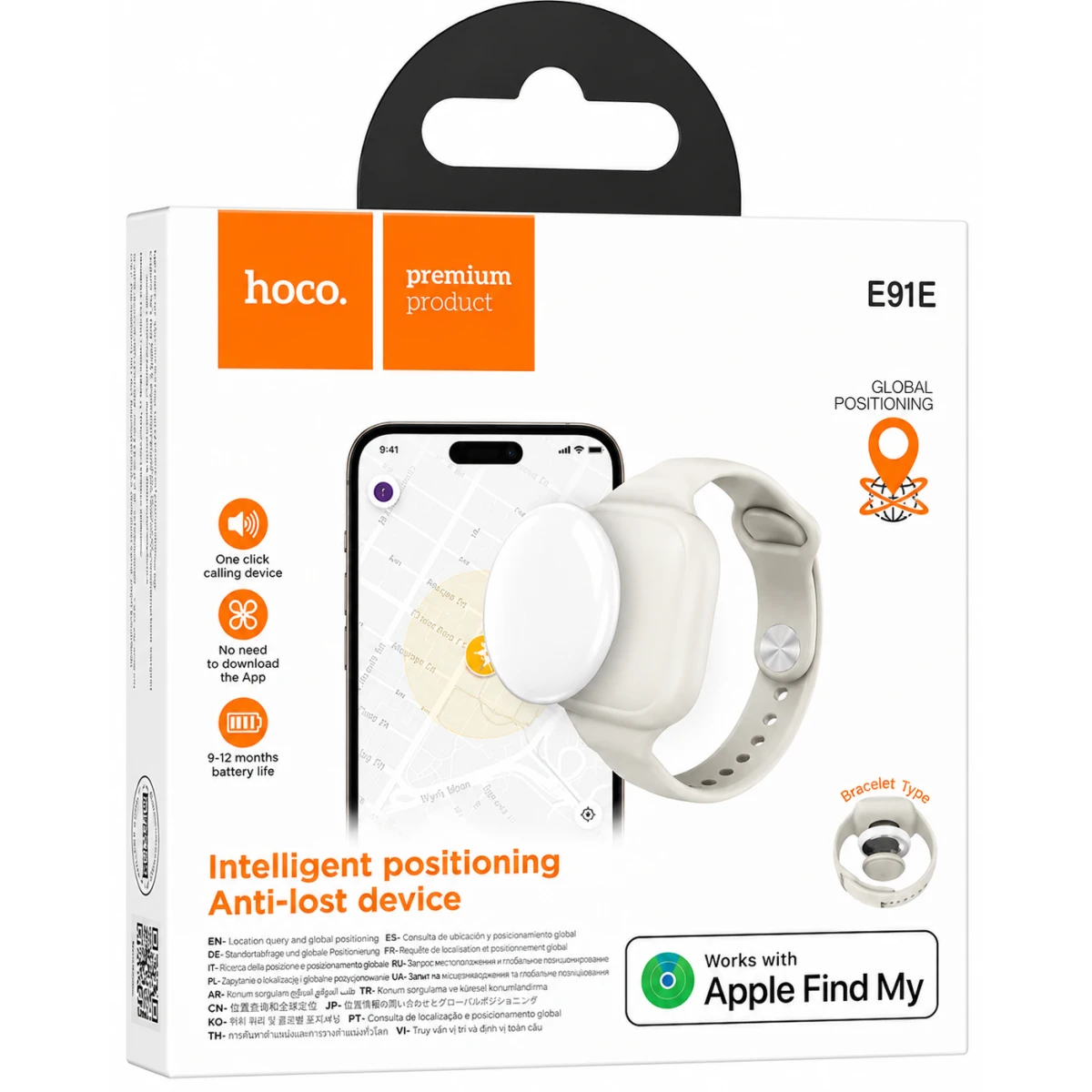 HOCO E91E Smart Tracker Bracelet with Apple Find My - Gray