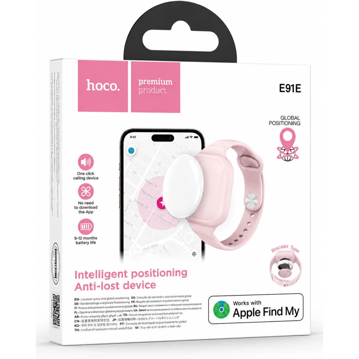 HOCO E91E Smart Tracker Bracelet with Apple Find My - Powder