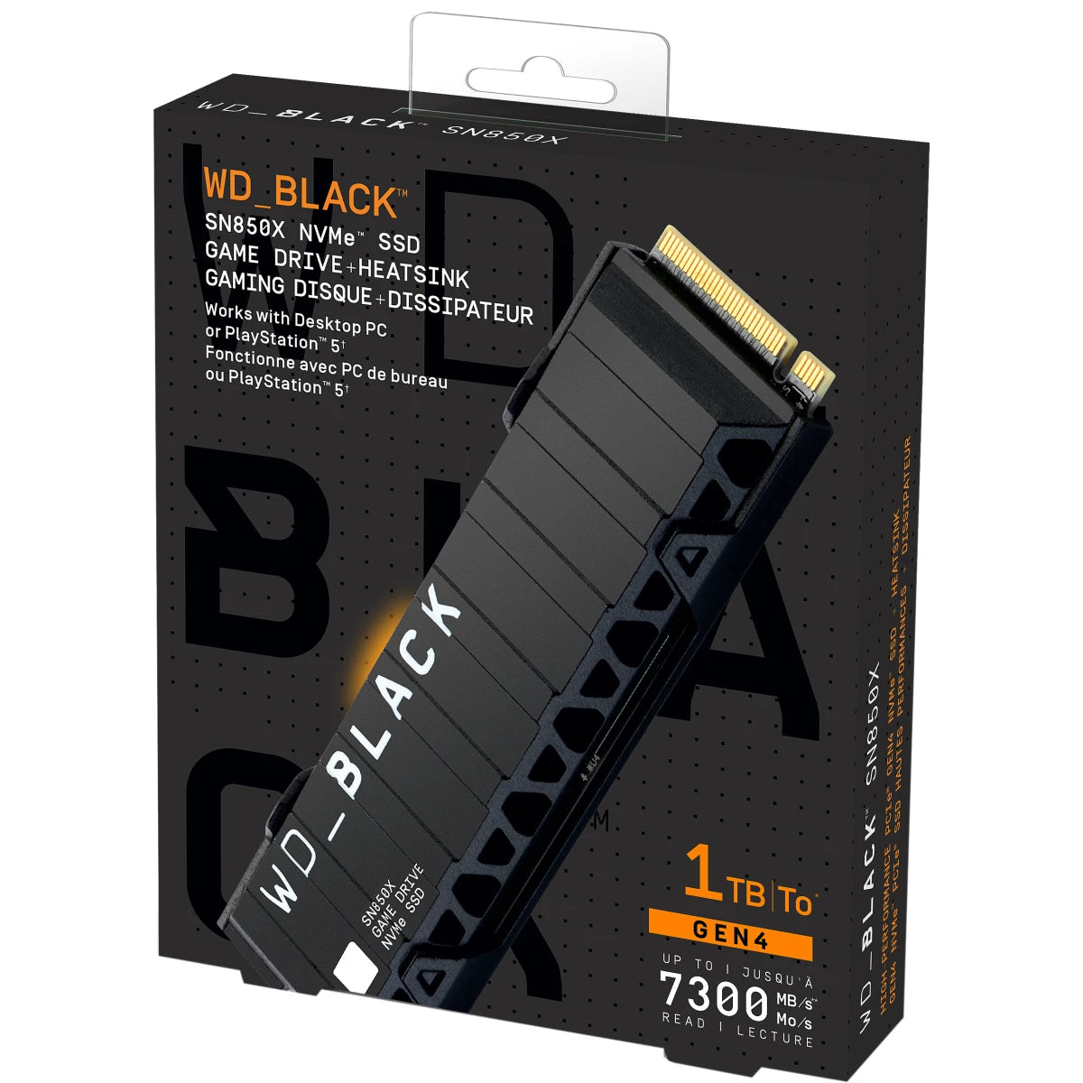 WD BLACK 1TB SN850X NVMe Gaming SSD w/ Heatsink Works with Playstation 5, Gen4 PCIe Up to 7,300 MB/s