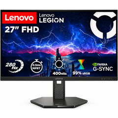 Lenovo Legion 27-1r 27" Full HD – 280Hz Ultra-Fast Refresh, 0.5ms, HDR10, 99% sRGB, G-SYNC® Compatible, HDMI 2.1, DP, Fully Adjustable, Raven Black