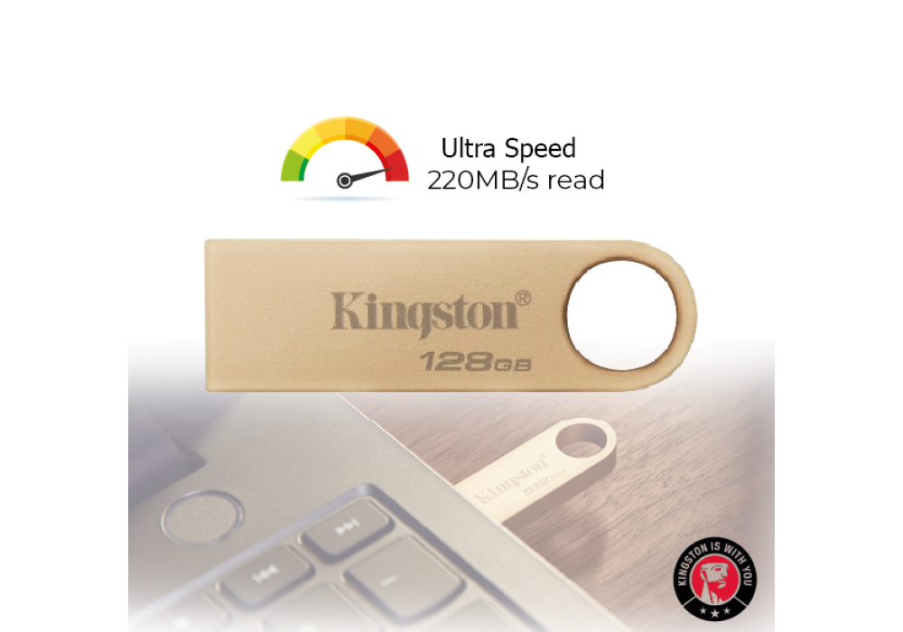 Kingston DataTraveler SE9 G3 - 128 GB - USB Flash Drive USB 3.2 flash drive up to 220MB/s read and 100MB/s write