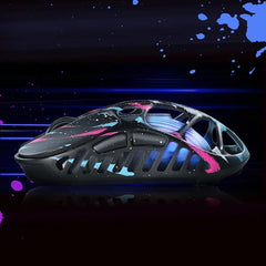GravaStar Mercury X Pro Gaming Mouse With 32,000 DPI , PAW 3950 Sensor – 49g – 5 Programmable Buttons, Onboard Memory Profiles , Customizable Effects, Magnesium Alloy Hollow Skeleton (0.03inch Thickness)-Neon Graffiti | NeonMercury XPro |