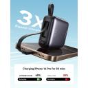 JOYROOM JR-PBF27 10000mAh Mini Power Bank 22.5W Fast Charging with Built-In Type-C & Lightning Dual Cables - Black - 18 Month Warranty