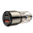 WiWU Wi-QC012 95W PD+QC Fast Zinc Alloy Car Charger Transparent - Black