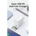 WIWU Wi-G007 20W Essen Series GaN Fast Charger USB-C Wall Adapter White - 18 Month Warranty