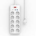 WiWU Wi-S008 PS1042 , 14 in 1, 20W, 10 Sockets + 2 USB, 2 Type C - EU