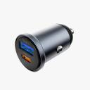 WiWU Wi‑CC030 Nano Lite 35W USB‑C plus USB Car, Aluminum alloy - Gray