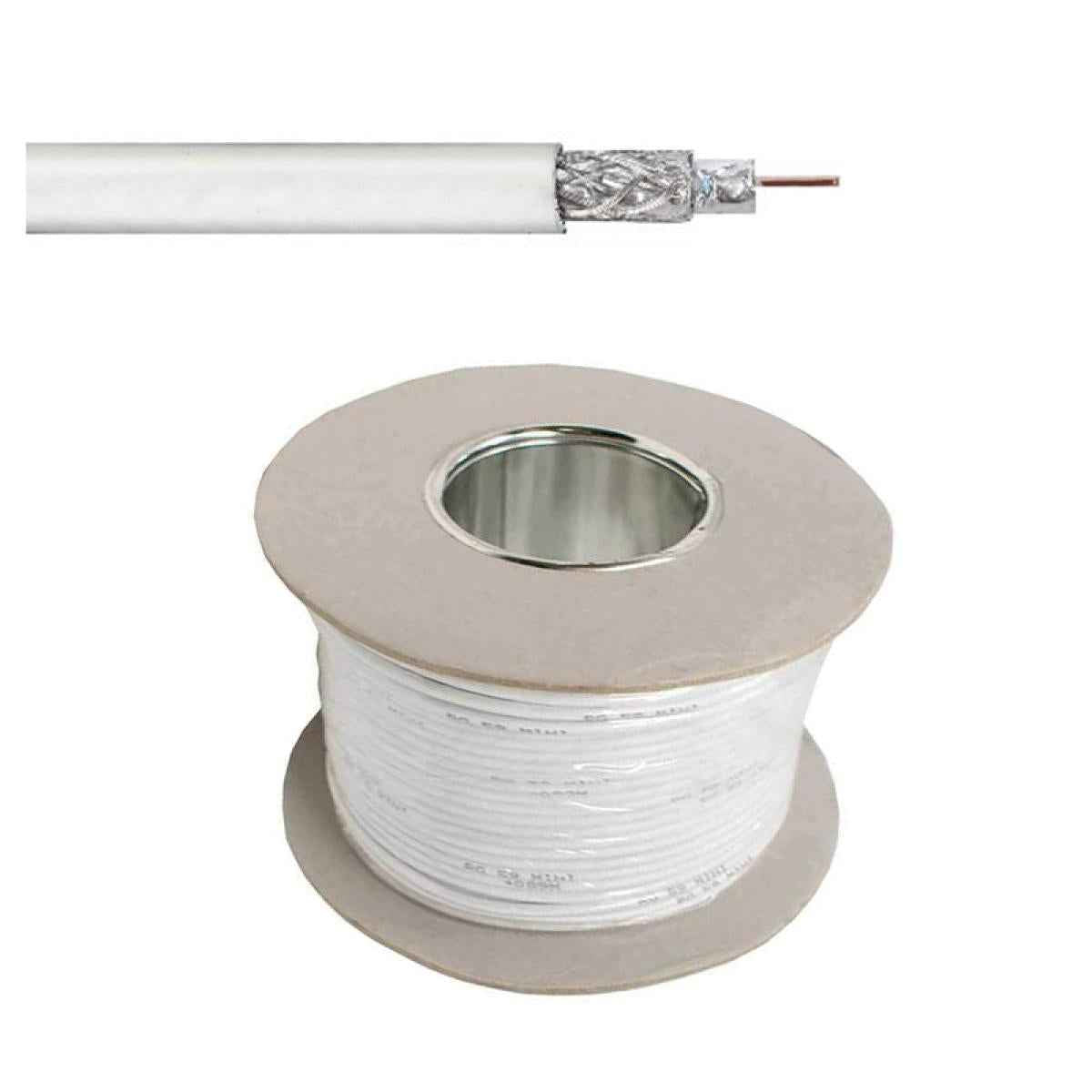 Coaxial RG59 Cable 200m without Power- White