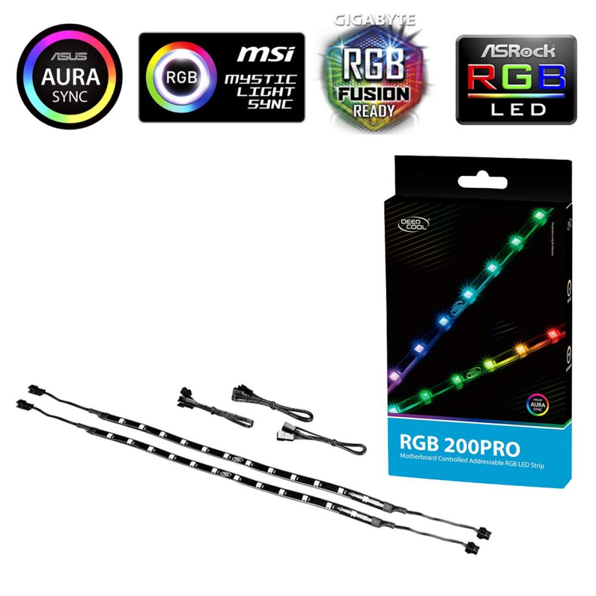 Deepcool Rgb 200 Pro Colour Addressable Led Strip Magnetic Lighting Kit - CompuMe