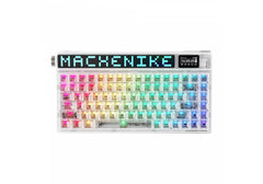 Machenike KT84 Mechanical Keyboard White – 84 Keys, LED Dot Matrix Display, TFT HD Screen, Gateron Yellow Switches, Transparent Design, Tri‑Mode Connectivity