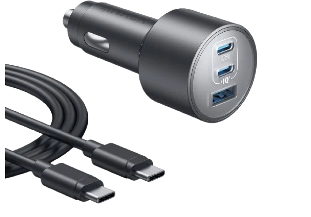 Anker Car Charger – 167.5W Triple‑Port Power, 100W USB‑C Fast Laptop Charging, 45W USB‑C Reliable Output, 22.5W USB‑A, Compact Design - 18 Months Warranty