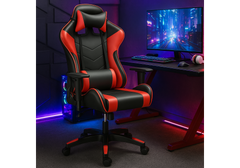 Gaming Chair G03 with Adjustable Hand-Holder and HIGH-BACK Ergonomic Racing Seat - Black & Red