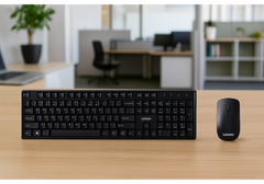 Lenovo One-Click Service Wireless Keyboard & Mouse MK23 Combo/Kit for Windows, USB Receiver, Compatible with PC, Laptop