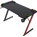 Xtrike-Me DK-05 RGB Gaming Desk, 110cm Desktop, Remote Controlled Lighting, Heavy-Duty Steel Frame, USB Powered, Home Office Computer Table, Black