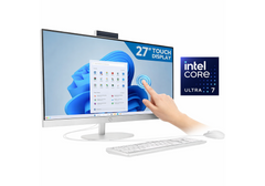 HP All-in-One Desktop AI 27-cr2039ne AIO PC (D2LG8EA), Intel Core Ultra 7 255U Up to 5.2GHz 12 Cores, 8GB DDR5 (Upgradable), 512GB SSD, 27" FHD IPS Touch, Wi-Fi 6, BT 5.4, w/ Keyboard & Mouse - Shell White