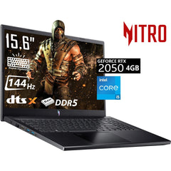 Acer Nitro V15 (2024) ANV15-51-59RM 13Gen Intel Core i5 10-Cores w/ DDR5 Memory & Nvidia RTX 2050 4GB & 144 Hz Display - Black