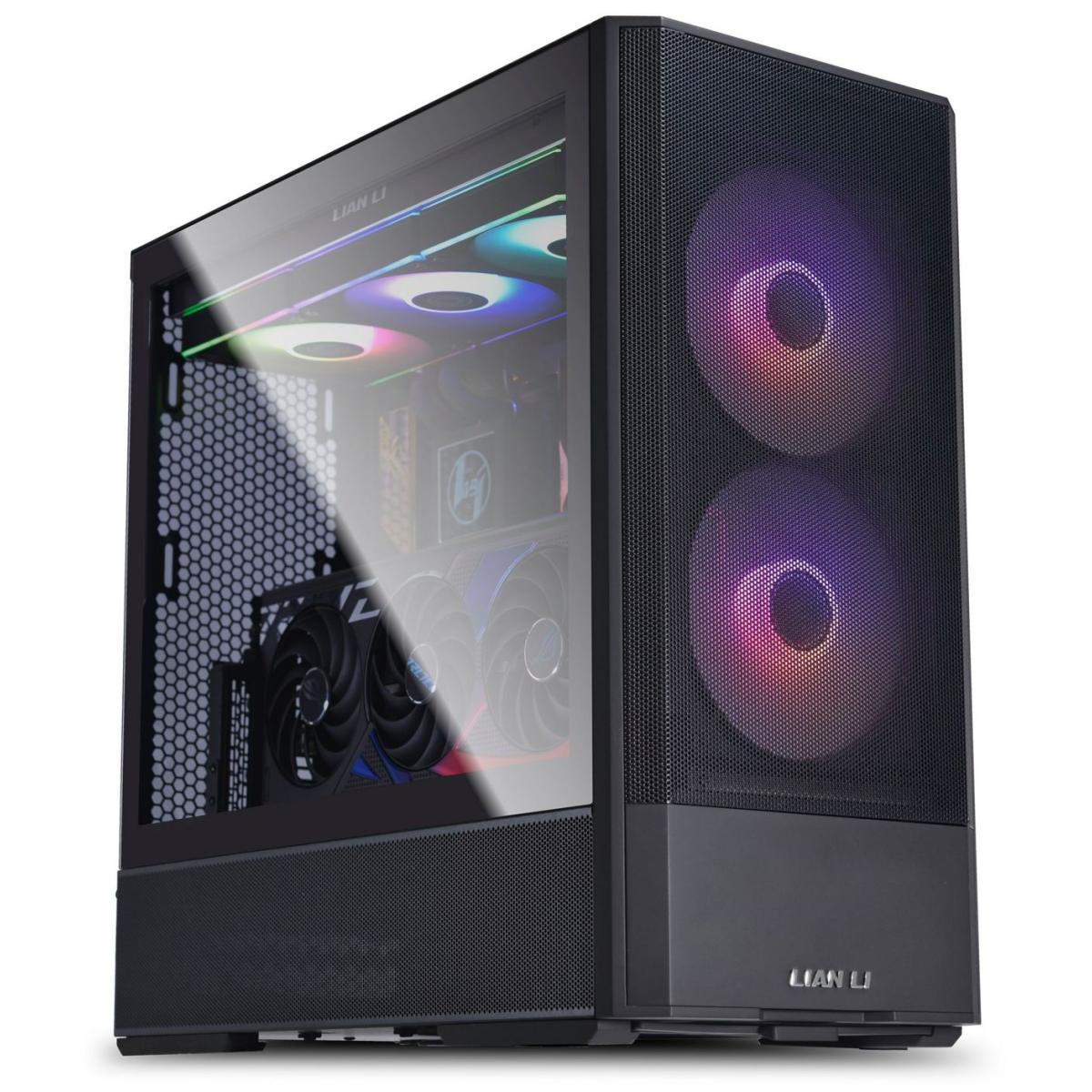 Lian Li Lancool 207 Mid Tower Case, 2x 140mm & 2x 120mm Pre Installed Fan, Up To 360mm Radiator & 8x Fan Support, Steel & 4mm Tempered Glass Support, Black - CompuMe