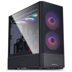 Lian Li Lancool 207 Mid Tower Case, 2x 140mm & 2x 120mm Pre Installed Fan, Up To 360mm Radiator & 8x Fan Support, Steel & 4mm Tempered Glass Support, Black - CompuMe