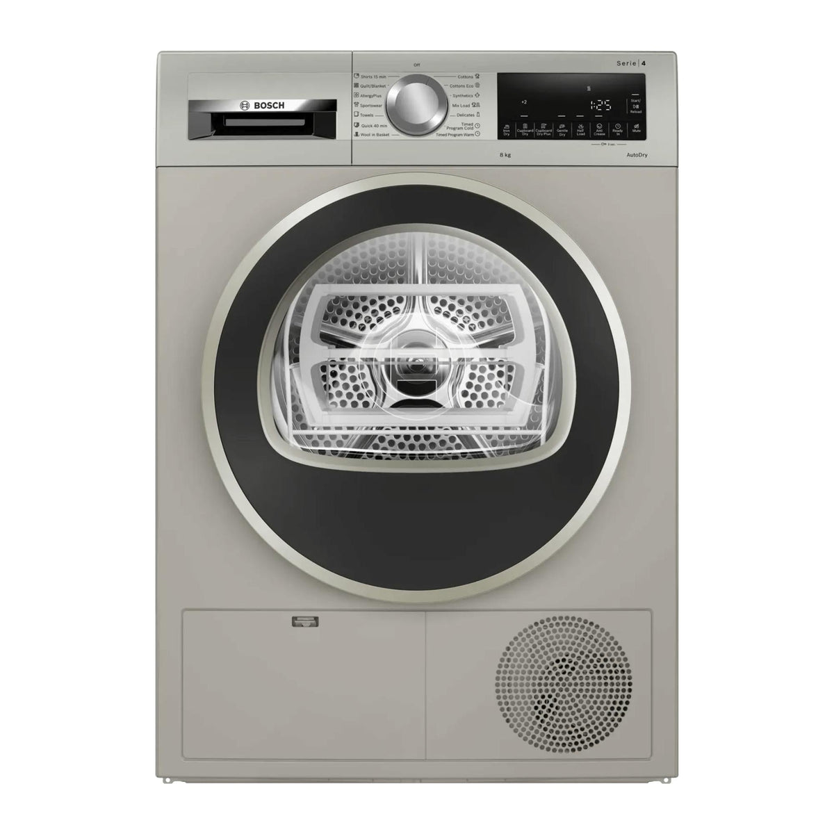 Bosch Heat Pump Tumble Dryer A++, 9KG, 14Programs, Silver - WQG1420XME