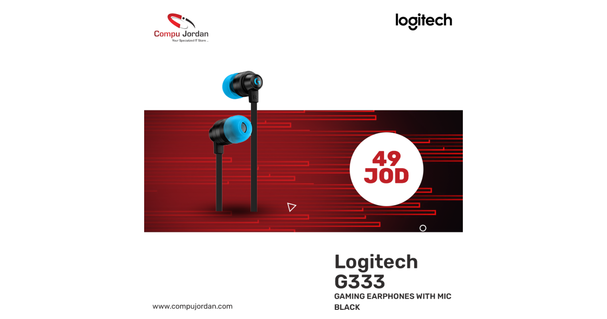 Logitech G333 GAMING EARPHONES WITH MIC - BLACK