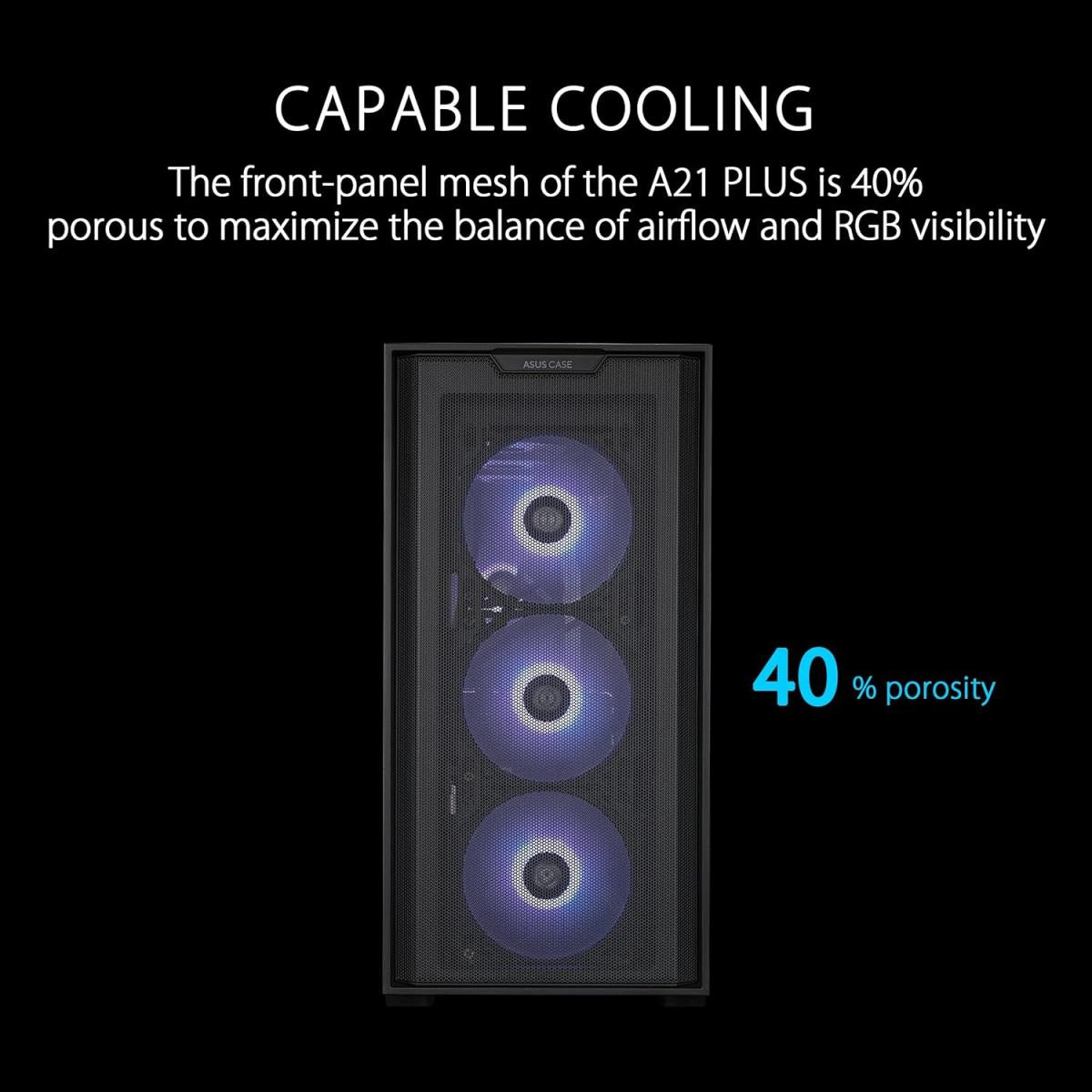 ASUS ARGB PC case for desktop computer builds and component installation