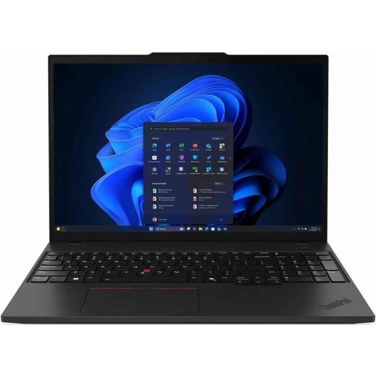 Lenovo ThinkPad T16 Gen 4, 16" WUXGA FHD+ (1920x1200) IPS, Intel Core Ultra 7 265H, Integrated Intel Arc Graphics 140T, 32GB SODIMM DDR5, 2TB M.2 NVMe GEN5 SSD - Black Laptop | 21QES03400 |