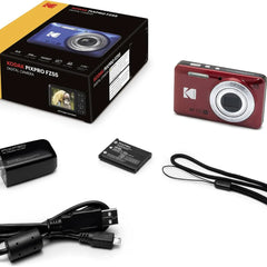 Kodak Compact Digital Camera FZ55 5x Optical Zoom CMOS, Li-ion Battery, Red