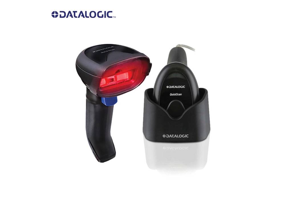 Datalogic QuickScan 2200 Series, Entry‑Level Corded 1D Barcode Scanner, Wide Field of View, Rugged Trigger, USB‑C Connectivity - QD2220-BKK1S