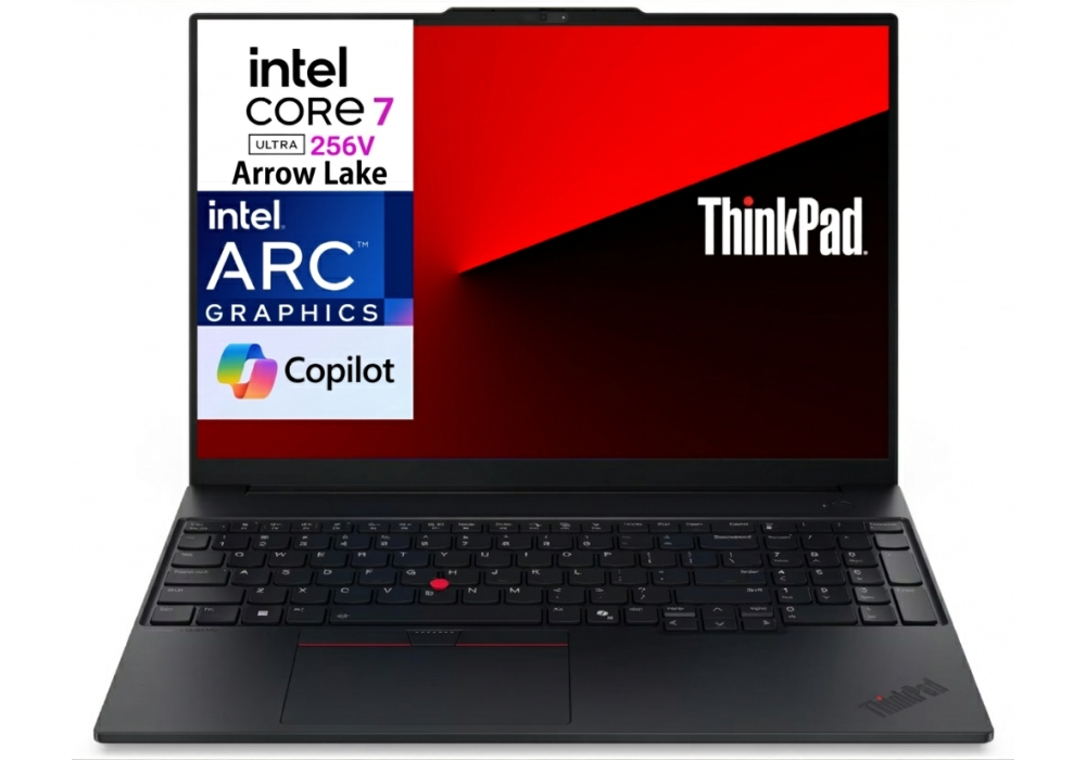 AI Laptop Lenovo ThinkPad E16 Gen 3, Intel® Core™ Ultra 7 256V Up to 4.8GHz Intel® Arc™ 140V GPU, 16GB LPDDR5X-8533 (not upgradable), 1TB SSD, 16" FHD+ With Casual Toploader - 2 Years Warranty