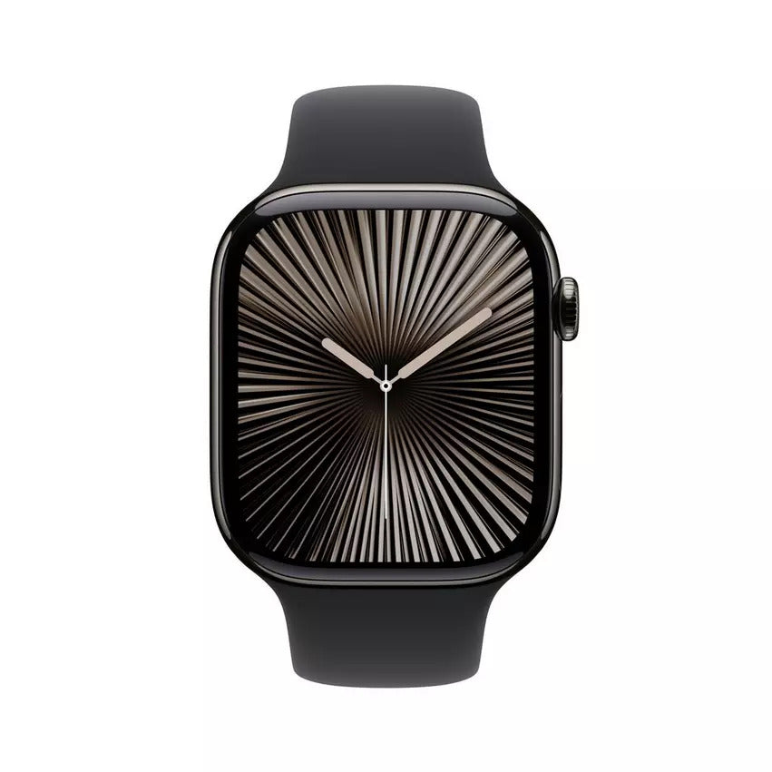 Apple Watch Series 10 GPS 42Mm, Jet Black Aluminium Case with Black Sport Band, S/M - MWWE3QA
