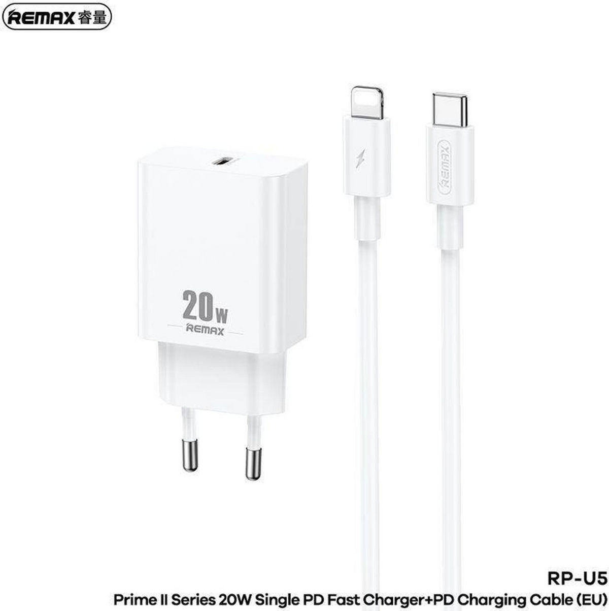 Remax PD Charger with Lighting Set 20w 1m