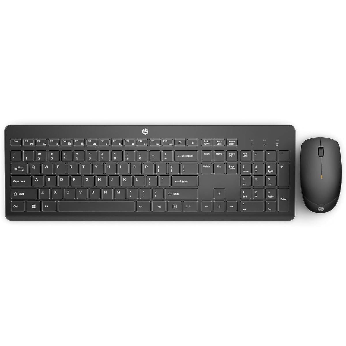 HP 235 Wireless Mouse and Keyboard Combo 2.4GHz Long Battery Life Durable & Low-Noise Design Windows & Mac OS Adjustable 1600 DPI Arabic / English Layout - Black
