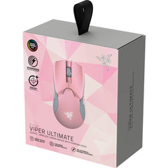 Razer Viper Ultimate w/ Charging Dock Ambidextrous HyperSpeed Wireless Gaming Mouse 20K DPI Optical Switch 70 Hours of Battery Chroma RGB Lighting w/ 8 Programmable Buttons - Quartz | RZ01--R3M1 | - CompuMe