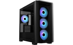 ASUS A23 Plus Computer Case, 4x Pre-Installed aRGB Fans, Up to 360mm Radiator & 7x 120mm Fan Support, 380mm Graphics Card Compatible, Front Panel USB Type-C I/O, Black