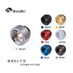 Bykski G 1/4in. Male/Female Extension Coupler, Fine Diamond 7.5mm Pattern Extension G1/4 Internal Thread, Black (B-EXJ-7.5)