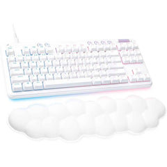 Logitech G713 Tkl Wired Mechanical Lightsync Rgb Lighting Linear Switches (gx Red) & Keyboard Palm Rest Pc And Mac Compatible White Mist