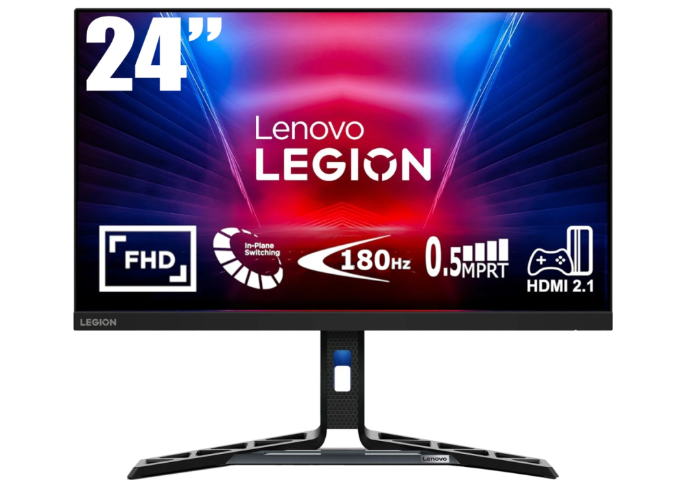 Lenovo Legion R25i-30 24.5" FHD IPS Gaming Monitor (67B7GACBWW), 180Hz (OC), 0.5ms MPRT, DisplayHDR 400, AMD FreeSync Premium, Fully Adjustable Stand, Built-in Speakers, Black, 3 Year Warranty