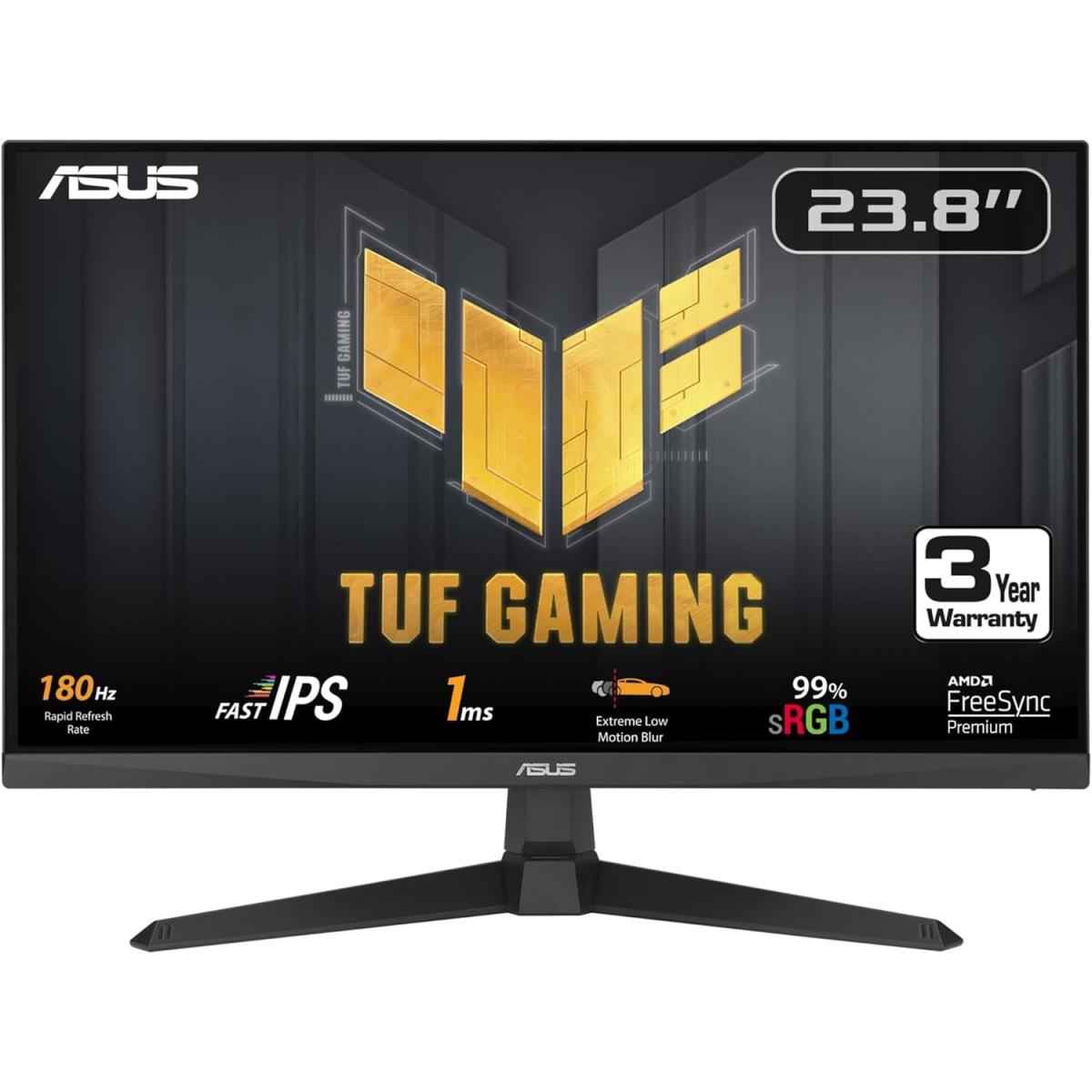 Asus Tuf Vg249q3a 24" Fast Ips Full Hd 180hz 1ms Extreme Low Motion Blur 99% Srgb Freesync Premium W/ Speakers